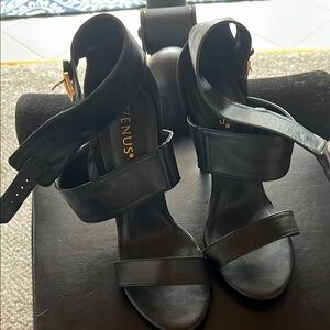 VENUS Black Block Heel Heels